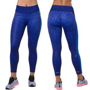 Nwot! ASICS Crop Tight Print Hex Fade Indigo Blue leggings